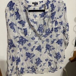 Banana Republic Blue Floral Blouse